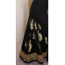 Spectacular Black Colored Embroidered Satin Net Saree